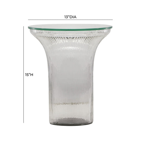 Cassandra Glass Flared Side Table by TOV Furniture at Eve Furniture