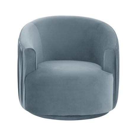 London Pleated Velvet Swivel Chair by TOV Furniture at Eve Furniture