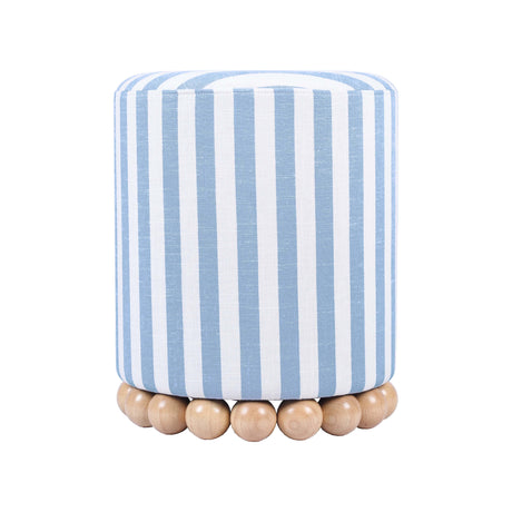 Dex Striped Linen Ottoman by TOV Furniture at Eve Furniture