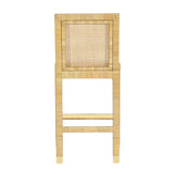 Amara Rattan & Cream Linen Stool by TOV Furniture at Eve Furniture