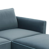Willow Velvet Modular Right Arm Facing (RAF) Sectional by TOV Furniture at Eve Furniture