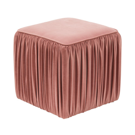 Morgan Pleated Velvet Ottoman by TOV Furniture at Eve Furniture