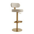 Primrose Cream Textured Performance Fabric Adjustable Stool by TOV Furniture at Eve Furniture