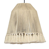 Helen White Cotton Tasseled Pendant Lamp by TOV Furniture at Eve Furniture