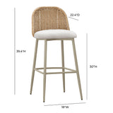 Alexa Performance Fabric Outdoor Stool by TOV Furniture at Eve Furniture