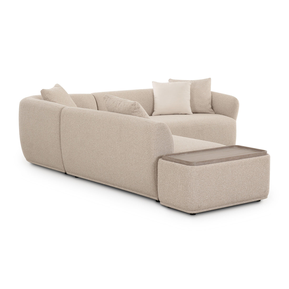 Sylvie Cream Boucle 4-Piece Chaise Sectional by TOV Furniture at Eve Furniture