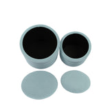 Saturn Velvet Storage Ottomans - Set of 2 by TOV Furniture at Eve Furniture