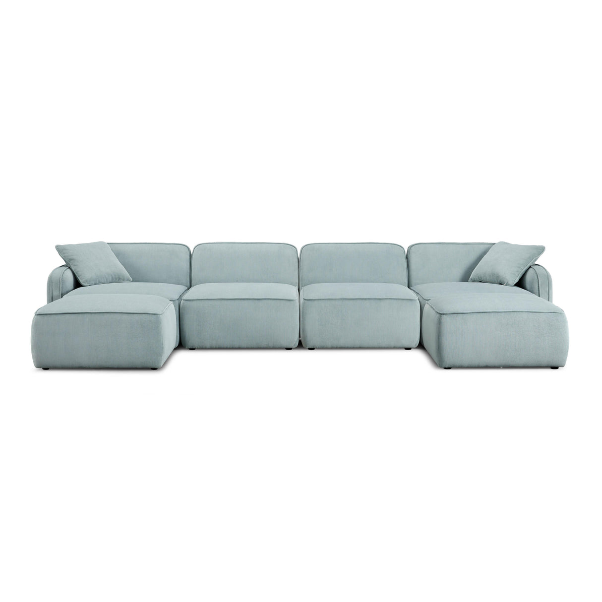 Travie Performance Corduroy Velvet 6-Piece Modular U-Sectional by TOV Furniture at Eve Furniture