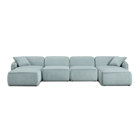 Travie Performance Corduroy Velvet 6-Piece Modular U-Sectional by TOV Furniture at Eve Furniture