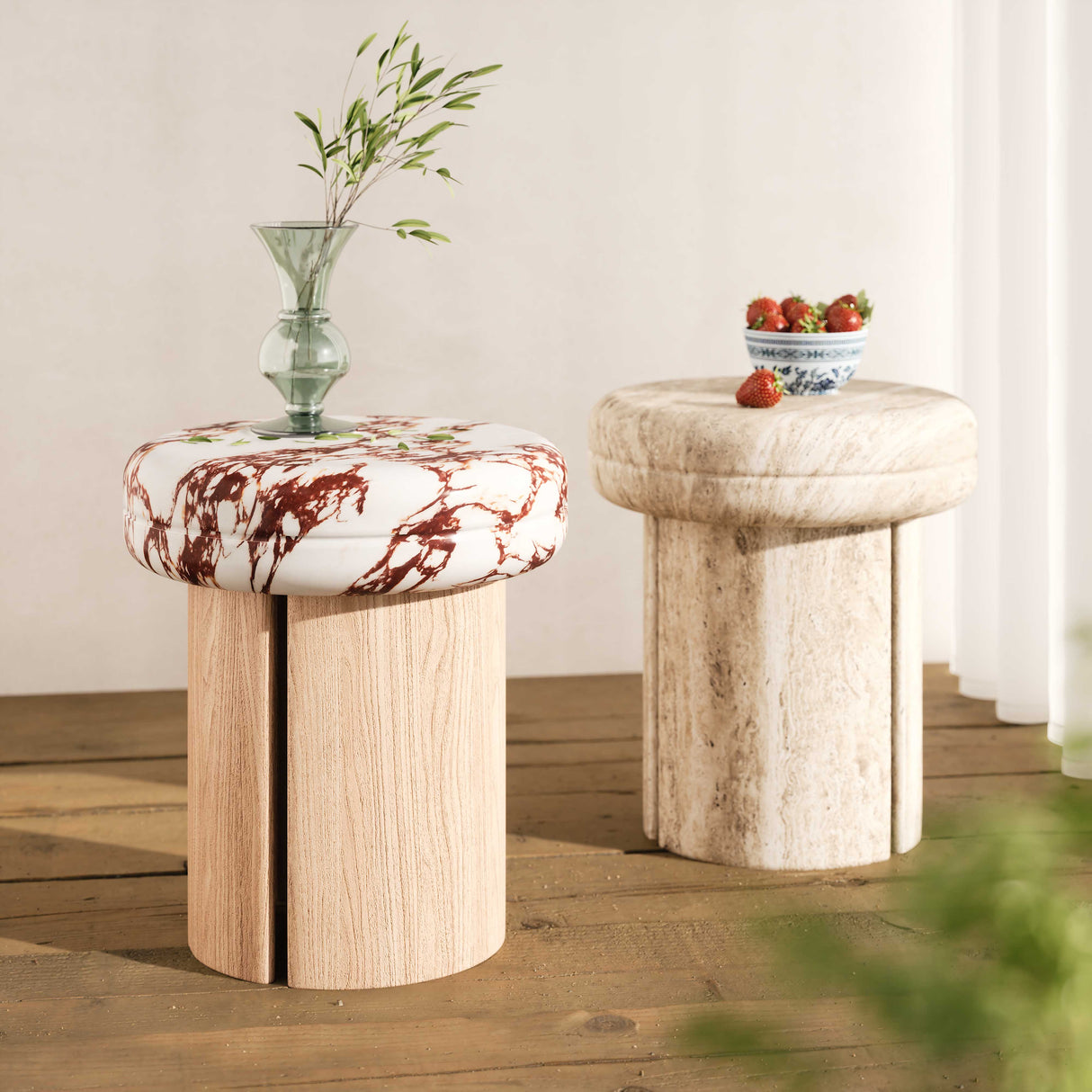 Sheila Textured Concrete Indoor / Outdoor Side Table by TOV Furniture at Eve Furniture