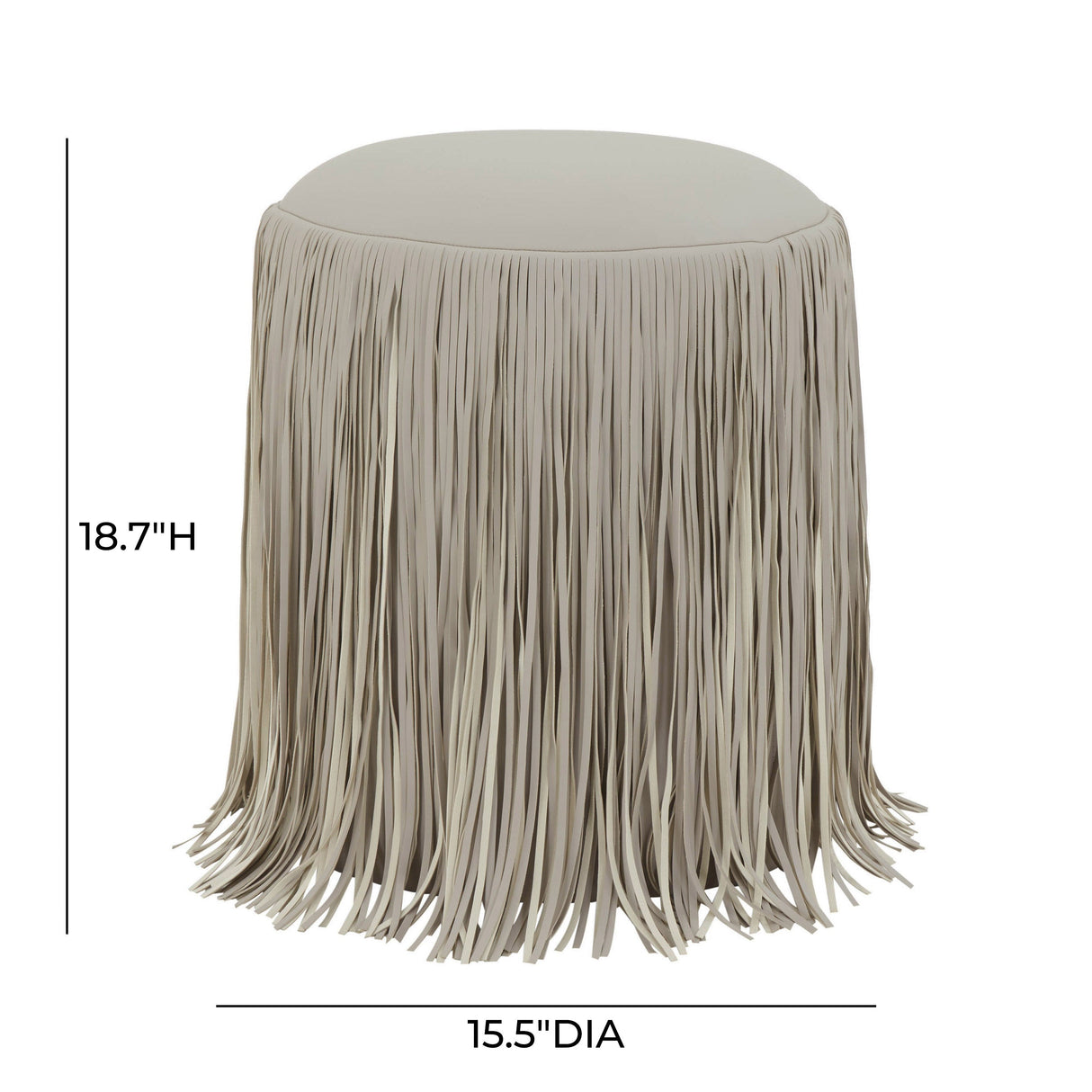 Shag Me Performance Vegan Leather Ottoman by TOV Furniture at Eve Furniture