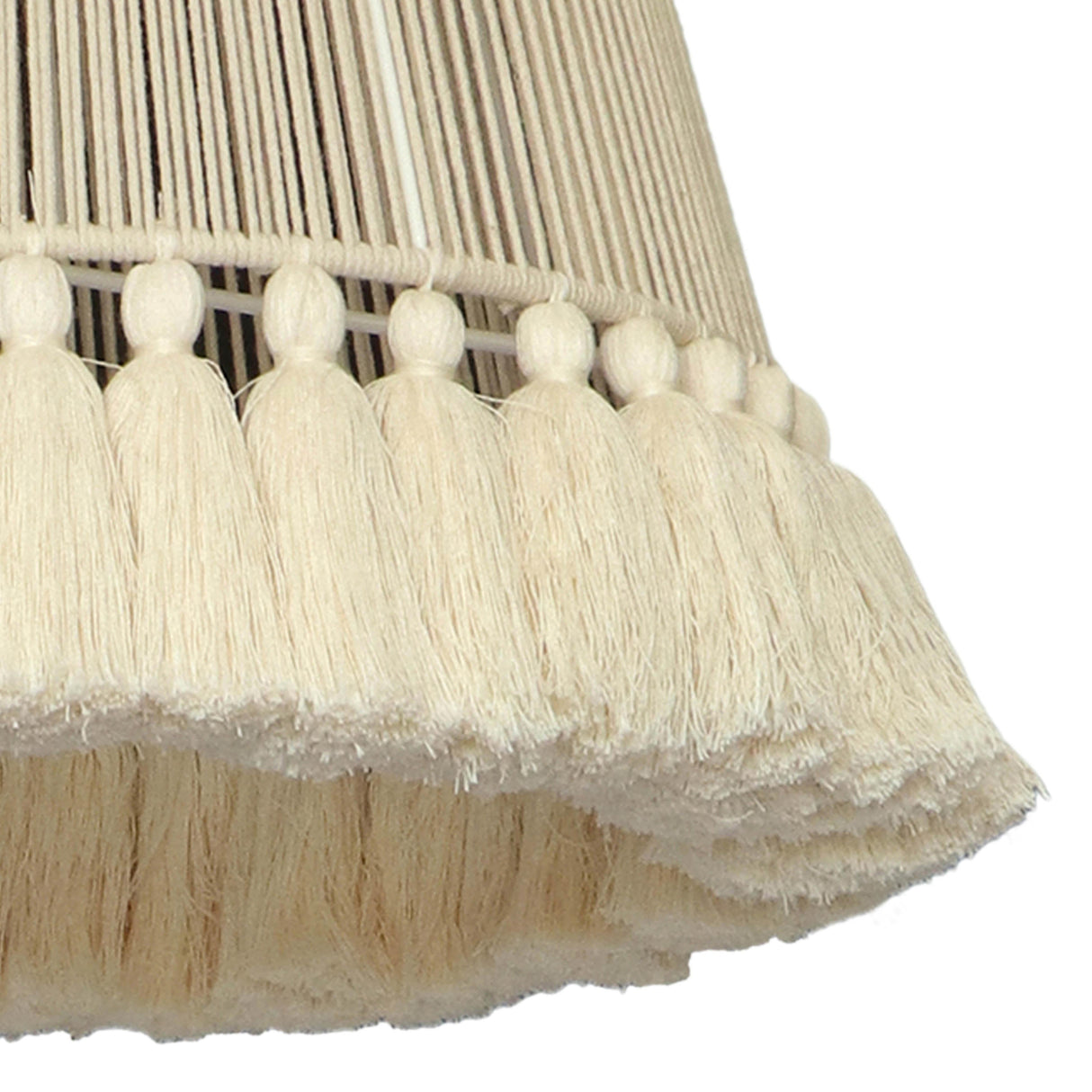 Helen White Cotton Tasseled Pendant Lamp by TOV Furniture at Eve Furniture