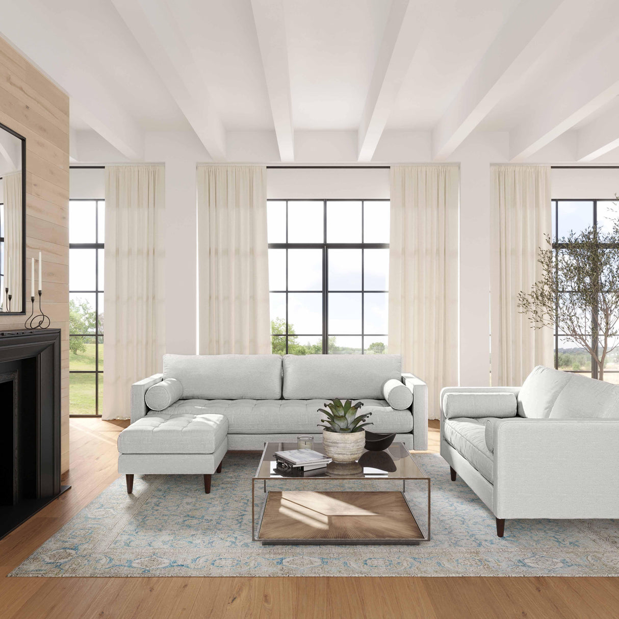 Cave Tweed Loveseat by TOV Furniture at Eve Furniture