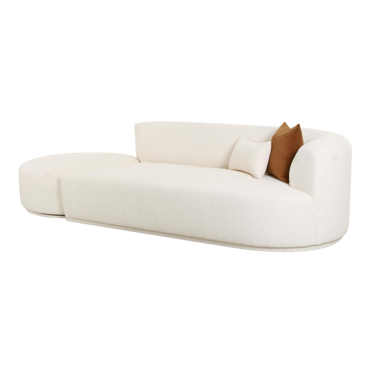 Fickle Cream Boucle 2-Piece Chaise Modular Sofa by TOV Furniture at Eve Furniture