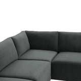 Willow Velvet Modular 5-Piece L Sectional by TOV Furniture at Eve Furniture