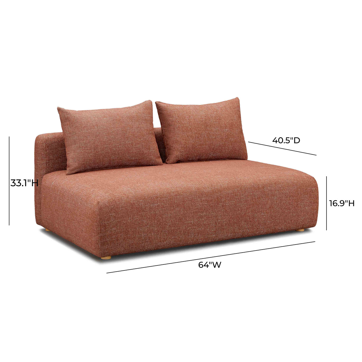 Hangover Heavy Textured Fabric Modular Loveseat by TOV Furniture at Eve Furniture