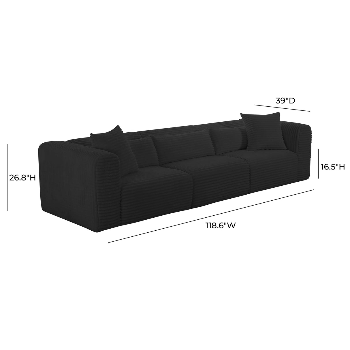 Tarra Fluffy Oversized Corduroy Modular Sofa by TOV Furniture at Eve Furniture