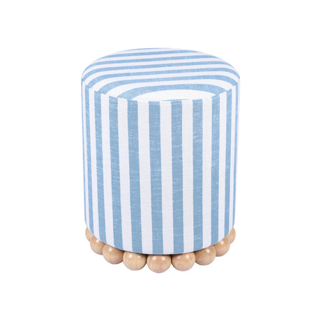 Dex Striped Linen Ottoman by TOV Furniture at Eve Furniture