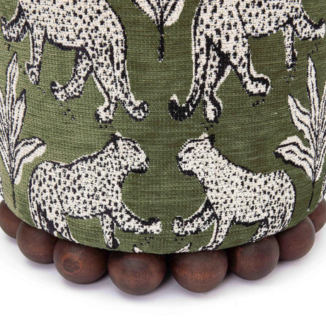 Dex Leopard Jacquard Ottoman by TOV Furniture at Eve Furniture