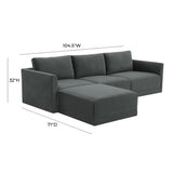 Willow Velvet Modular 4-Piece Sectional by TOV Furniture at Eve Furniture