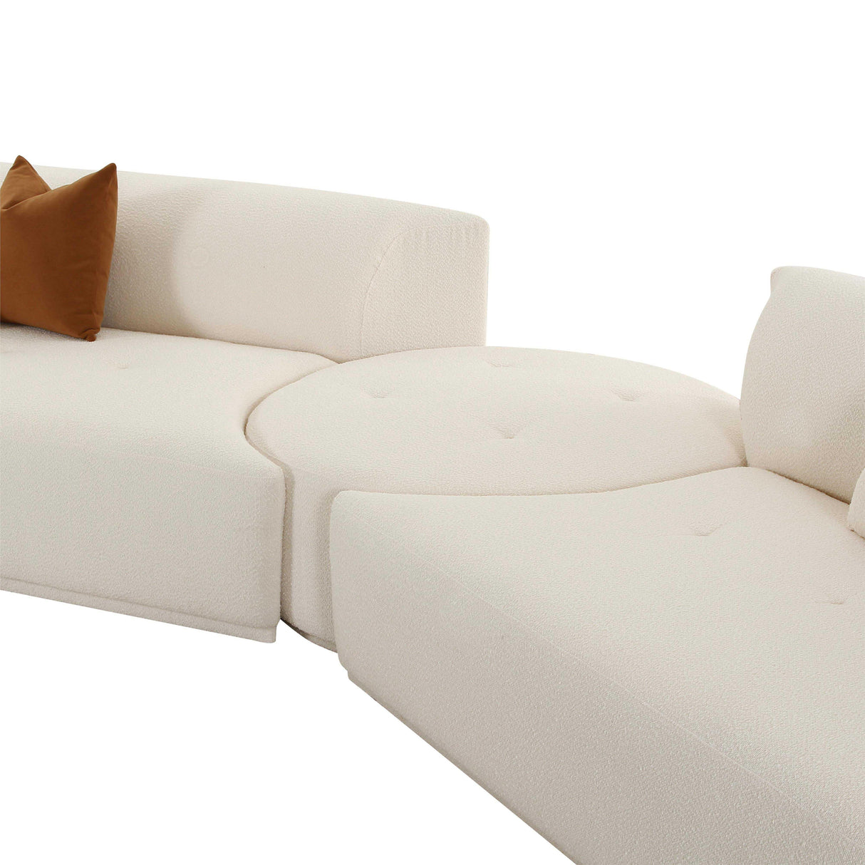 Fickle Cream Boucle 4-Piece Modular Sectional by TOV Furniture at Eve Furniture