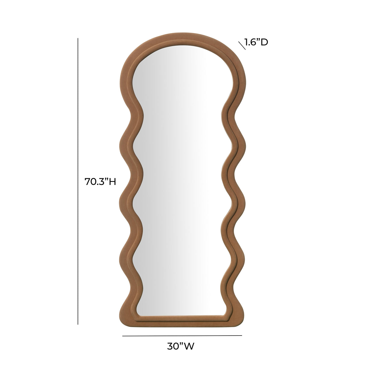 Rhodes Velvet 70" Floor Mirror by TOV Furniture at Eve Furniture