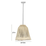 Helen White Cotton Tasseled Pendant Lamp by TOV Furniture at Eve Furniture