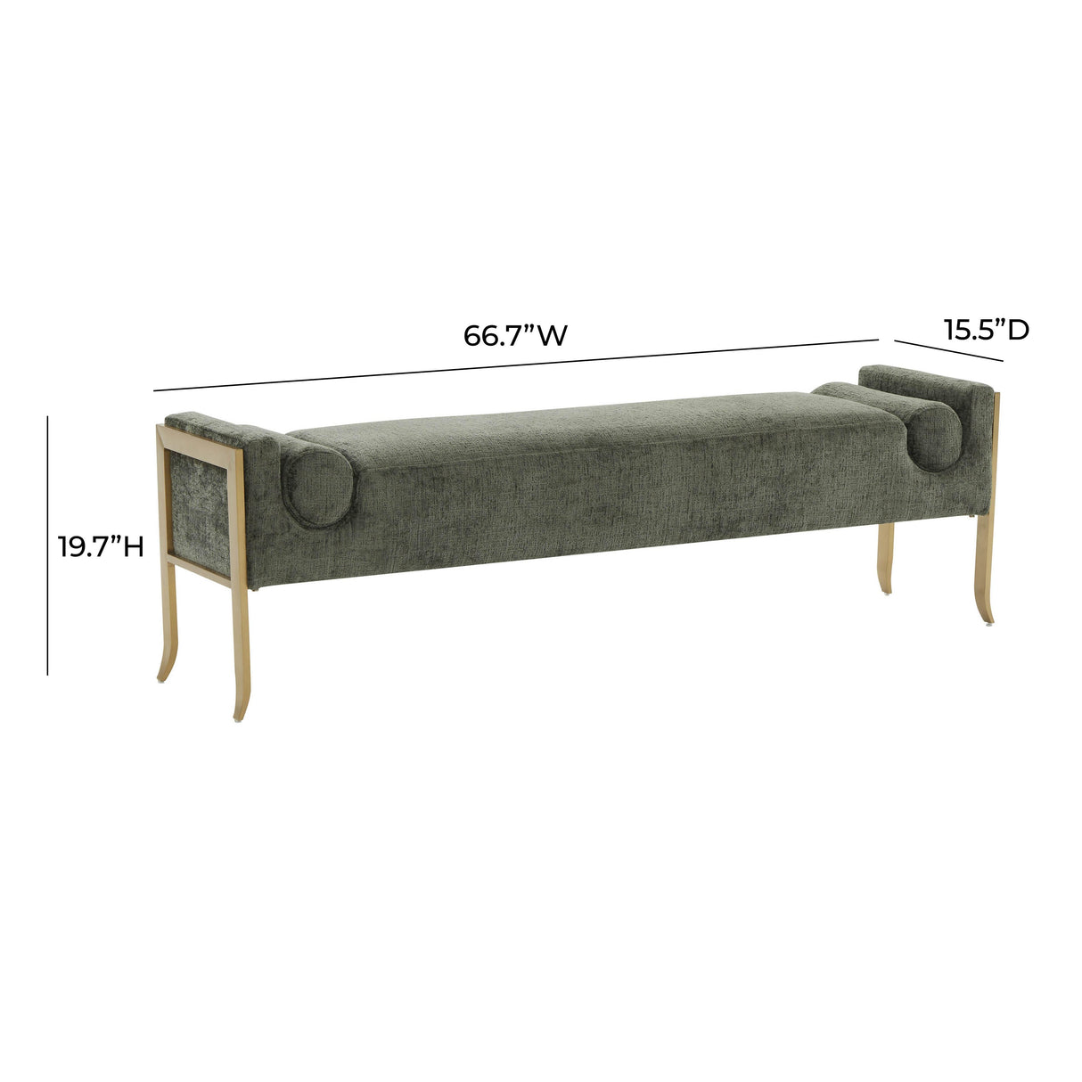 Ines Textured Velvet Bench by TOV Furniture at Eve Furniture