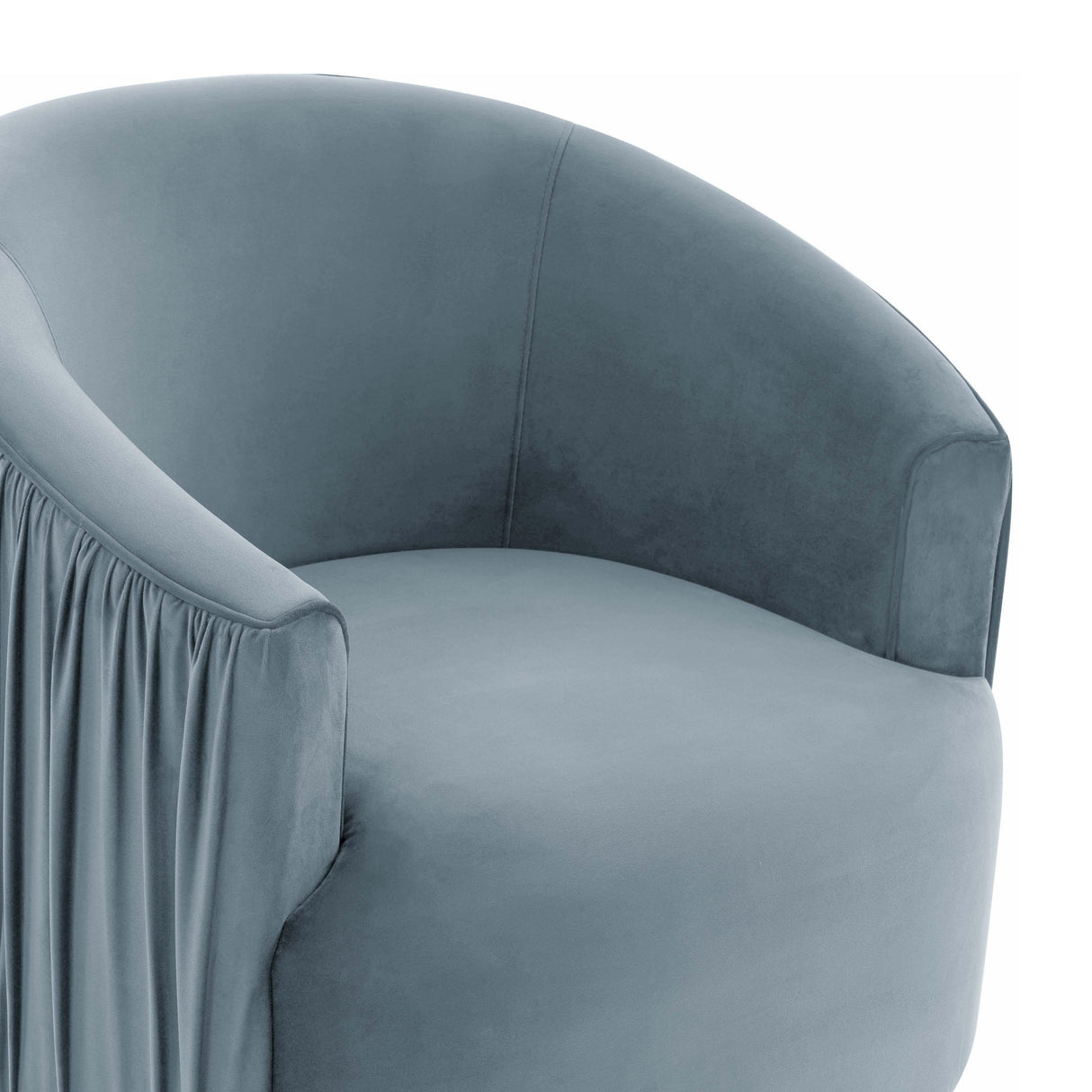 London Pleated Velvet Swivel Chair by TOV Furniture at Eve Furniture