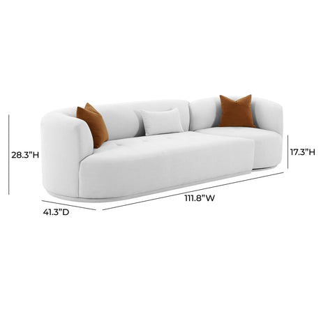 Fickle Grey Velvet 2-Piece Modular Sofa by TOV Furniture at Eve Furniture