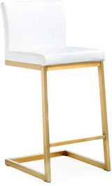 Parma Performance Vegan Leather and Gold Stainless Steel Counter Stool - Set of 2 by TOV Furniture at Eve Furniture
