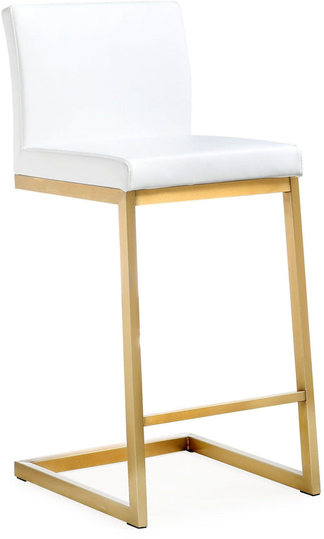 Parma Performance Vegan Leather and Gold Stainless Steel Counter Stool - Set of 2 by TOV Furniture at Eve Furniture