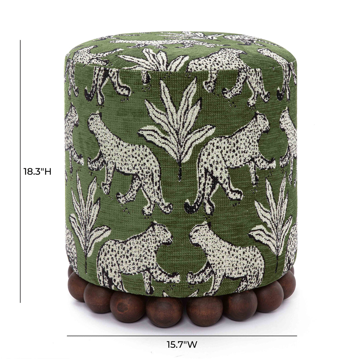 Dex Leopard Jacquard Ottoman by TOV Furniture at Eve Furniture