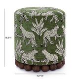 Dex Leopard Jacquard Ottoman by TOV Furniture at Eve Furniture