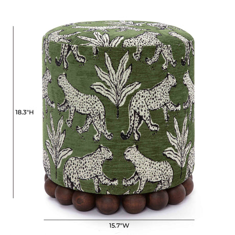 Dex Leopard Jacquard Ottoman by TOV Furniture at Eve Furniture