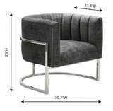 Magnolia Velvet Accent Chair with Silver Base by TOV Furniture at Eve Furniture