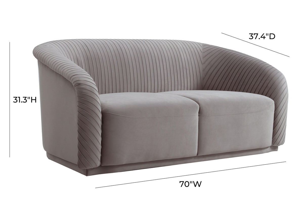 Yara Pleated Velvet Loveseat by Inspire Me! Home Decor by TOV Furniture at Eve Furniture