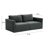 Willow Velvet Modular Loveseat by TOV Furniture at Eve Furniture