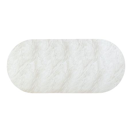 Brut Concrete Patterned Indoor/Outdoor 86" Oval Dining Table by TOV Furniture at Eve Furniture