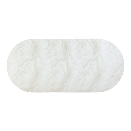 Brut Concrete Patterned Indoor/Outdoor 86" Oval Dining Table by TOV Furniture at Eve Furniture