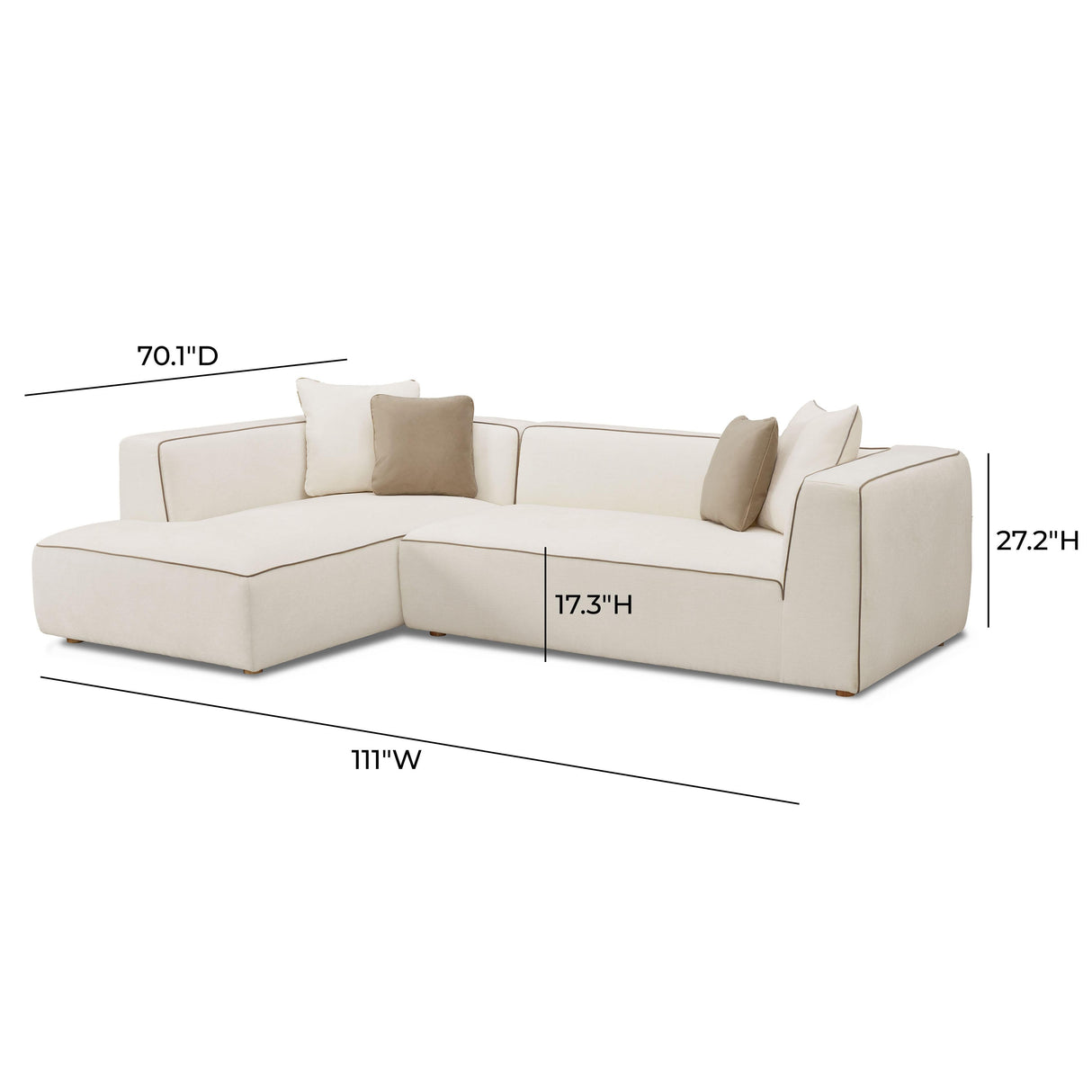 Tristine Cream Linen Sectional by TOV Furniture at Eve Furniture
