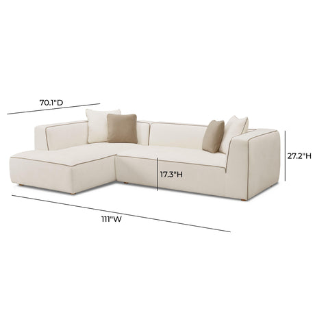 Tristine Cream Linen Sectional by TOV Furniture at Eve Furniture