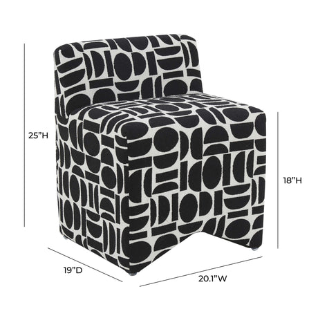 Pippa Geometric Jacquard Weave Stool by TOV Furniture at Eve Furniture