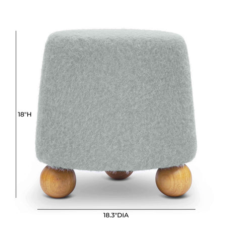 Jaine Loose Mohair Stool by TOV Furniture at Eve Furniture