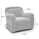 Charli Boucle Swivel Chair by TOV Furniture at Eve Furniture