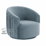 London Pleated Velvet Swivel Chair by TOV Furniture at Eve Furniture