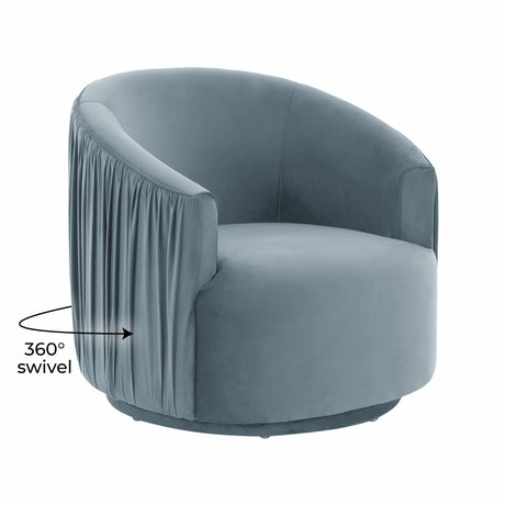 London Pleated Velvet Swivel Chair by TOV Furniture at Eve Furniture