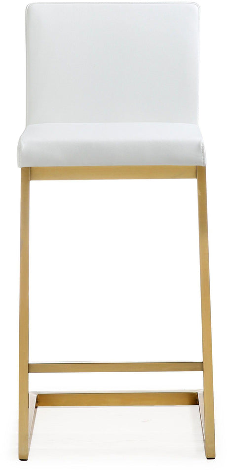 Parma Performance Vegan Leather and Gold Stainless Steel Counter Stool - Set of 2 by TOV Furniture at Eve Furniture