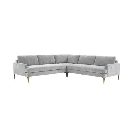 Serena Velvet L-Sectional by TOV Furniture at Eve Furniture