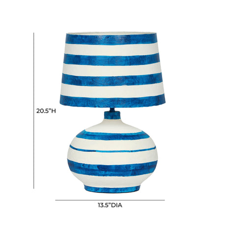 Positano Striped Papier Mache Table Lamp by TOV Furniture at Eve Furniture